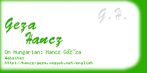 geza hancz business card